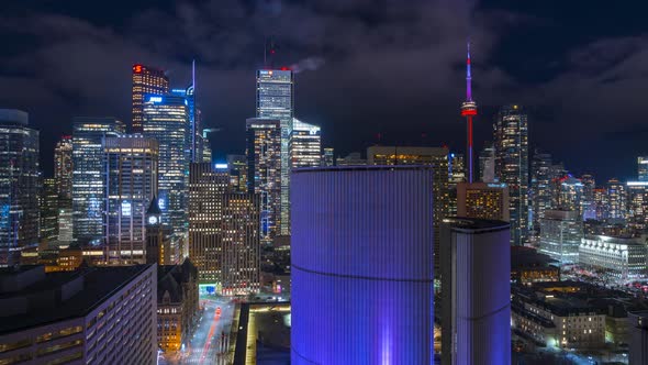 The Skyline of Canadas Largest City Toronto at Night