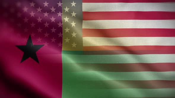 USA Guinea Bissau Flag Loop Background 4K