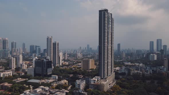 Modern City high-rise skyscraper buildings and residential towers in Mumbai. alt
