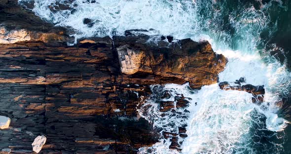 Zoom In view of the rocky shore of Curtis island lighthouse Camden Maine USA alt
