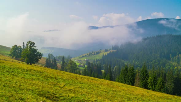 Misty Morning in the Mountains