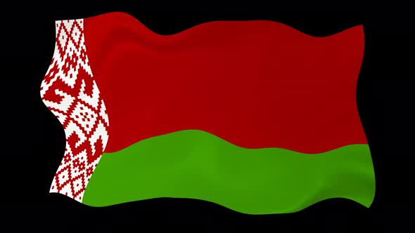 Belarus Flag Waving Animated Black Background