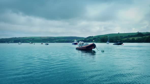Sailing On Estuary With Many Boats Pov alt