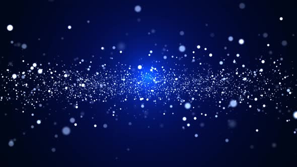 Stage light shining at blue studio. Big spotlight illuminate the scene from sky. alt