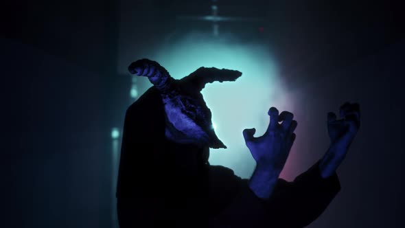 Demon with Horns Conjuring Closeup alt