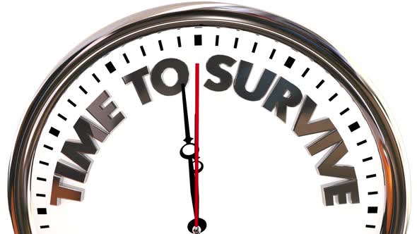 Time To Survive Clock Emergency Crisis Ready Prepared 3d Animation alt