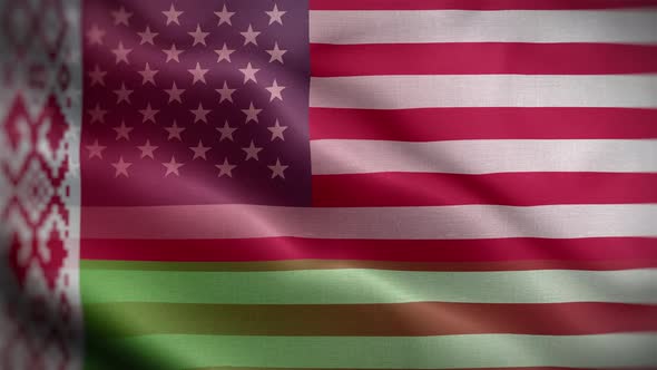 USA Belarus Flag Loop Background 4K