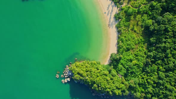 An aerial view from a drone over the bay alt