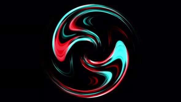 Abstract Looping red and cyan color twirl animated Background.
