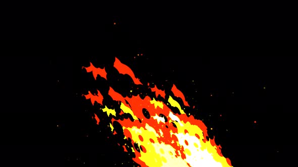 Animation of Fire Burning, Cartoon Fire animation.