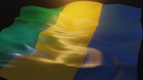 Gabon Flag Low Angle View