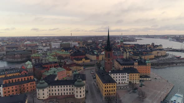 Drone Shot of Stockholm City Center