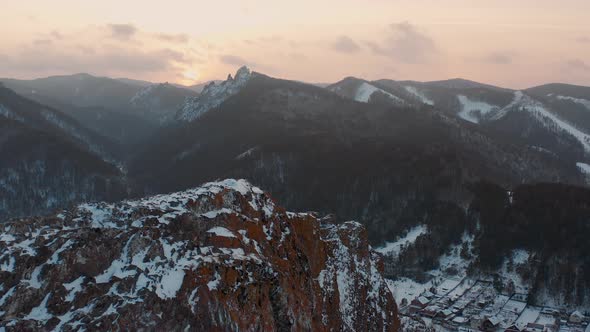 The national park Krasnoyarskie Stolby The Krasnoyarsk Pillars The Red Ridge rock alt
