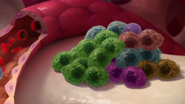 Multiple Myeloma, a type of cancer that consists of white blood cells and its spread alt