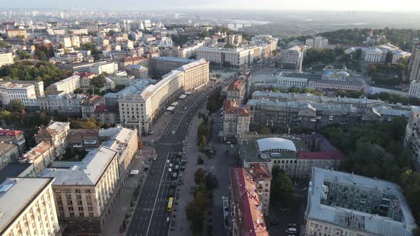Kyiv Cityscape, Ukraine. Aerial View, Kiev. Slow Motion alt