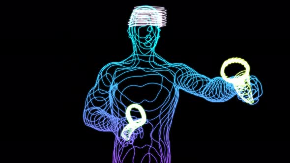 4K 3D motion design concept of the metaverse alt