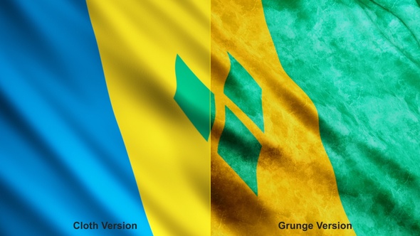 Saint Vincent And The Grenadines Flags alt