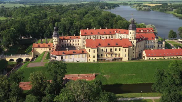 Top View of the Nesvizh Castle in the Daytime