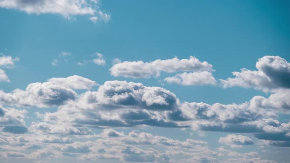 Timelapse of Cumulus Clouds Moves in Blue Dramatic Sky Cirrus Cloud Space alt
