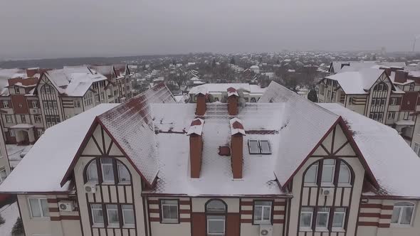  Сountry Houses in Winter Aerial Photography. alt