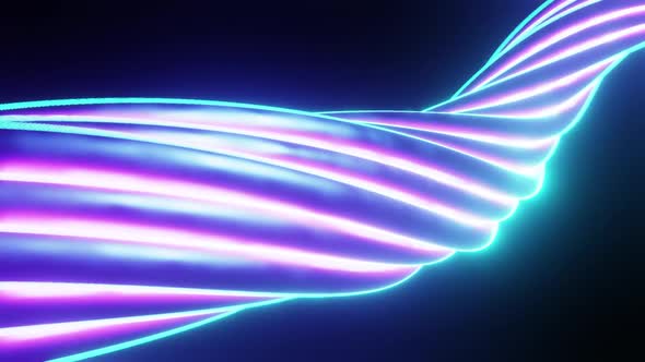 Glowing Twisted Cable Animation Loop