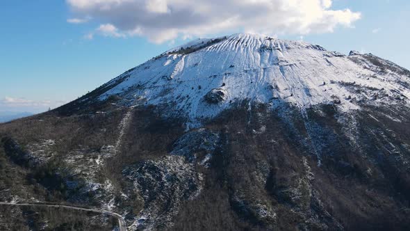 Vesuvius Volcano Crater in Winter