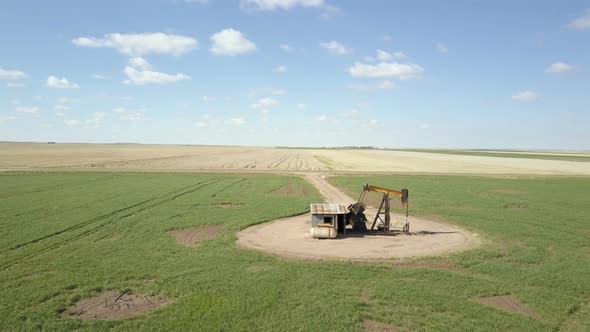 Aerial view of farmlands on Eastern Plains in the Spring. alt
