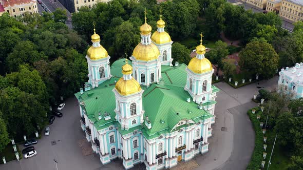 Nikolsky Cathedral from above. Saint Petersburg. Russia. 