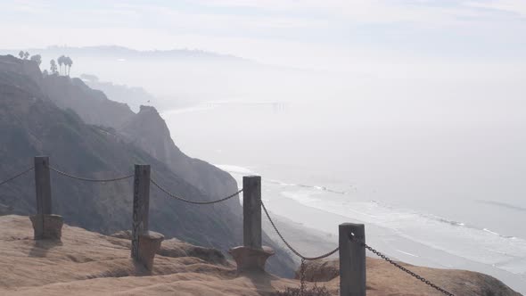Steep Cliff Rock or Bluff California Coast Erosion
