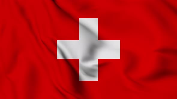 Switzerland flag seamless closeup waving animation