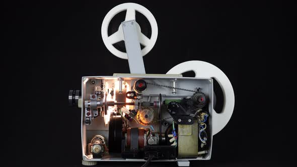 The Mechanism Of The Old Film Projector.