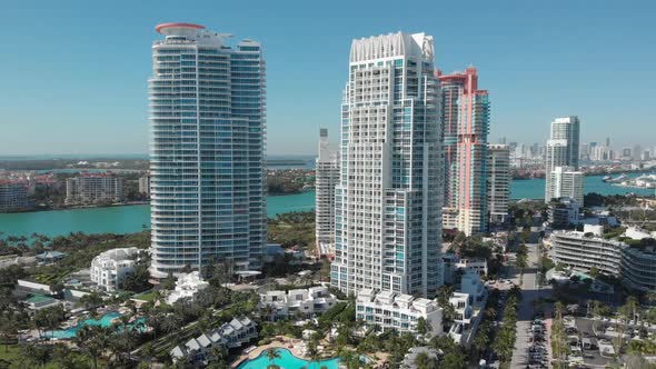 Aerial View South Pointe Beach, Miami, Florida, 