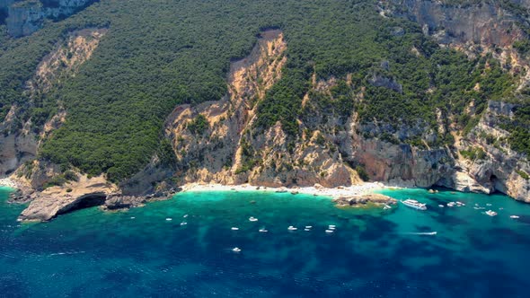 Golfo Di Orosei Sardina View From Above Stunning Aerial View of Beach Full of Beach Umbrellas and alt