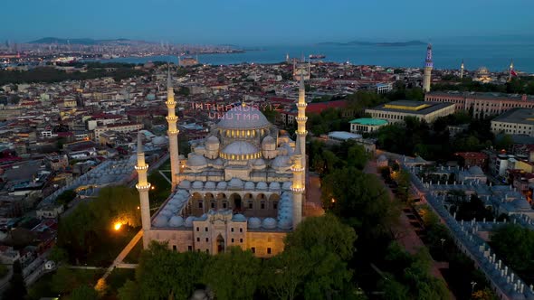 Sunset Aerial suleymaniye mosque  alt