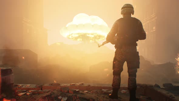 Soldier Against a Nuclear Explosion alt
