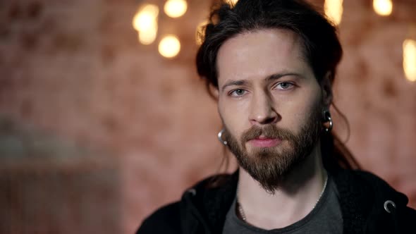 Closeup Portrait of a Young Handsome Homosexual Man alt