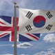 United Kingdom Flag Vs South Korea Flag On Flagpole - VideoHive Item for Sale