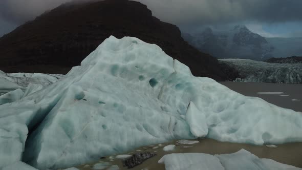 Iceberg Hole and Glacier Tongue with Lake