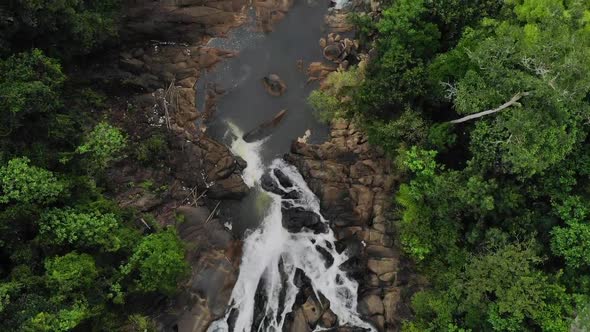 Waterfall In Mountains, Srilanka Waterfall 