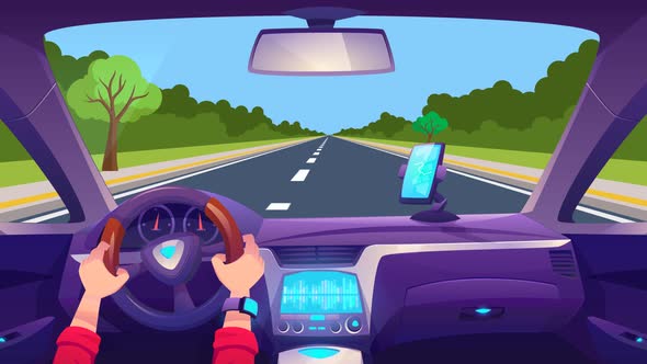 Car Driving Loop Animation 4K