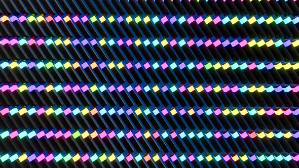 Abstract Looped Dark Background with Black Blocks Like Plates Keys or Sticks in a Rows on Plane Like alt