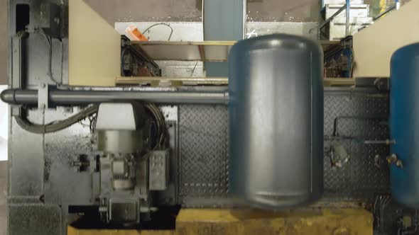 Aerial View of the Interior of an Industrial Metal Processing Factory alt