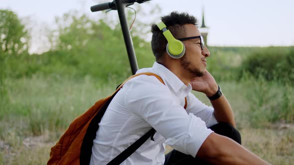 In Front of the Camera Afro American Guy with alt