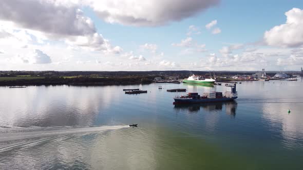 Cargo ship sailing by alt