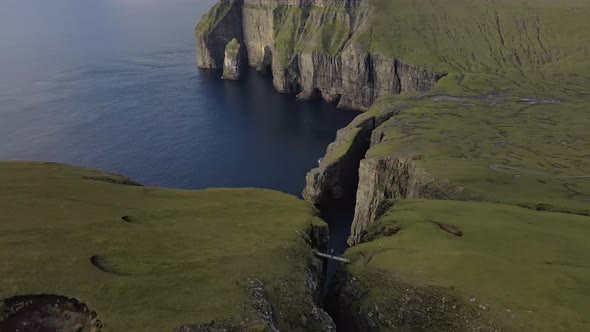 Drone Over Coastline With Asmundarstakkur Sea Stack alt