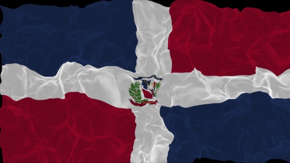 flag Dominican Republic turns into smoke. State weakening concept a crisis, alpha channel alt