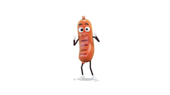 Sausage Talking on White Background, Motion Graphics | VideoHive