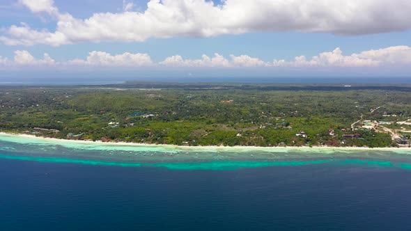 Sandy Beach and Tropical Sea. Panglao Island, Philippines. alt