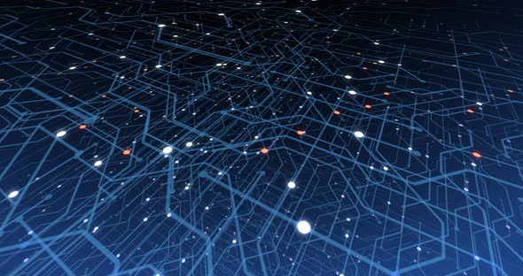 4K seamless loop of print circuit technology cyber and futuristic concept. alt