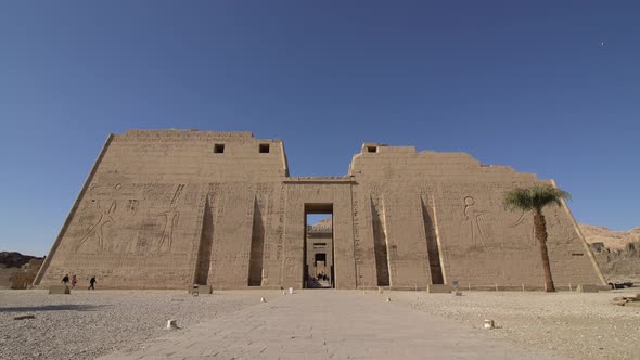 Temple of Medinet Habu. Egypt, Luxor. The Mortuary Temple of Ramesses III at Medinet Habu Is an alt